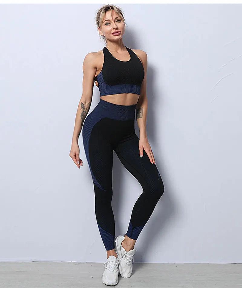 Top leggings sem costura feminino para academia, roupas esportivas para treino