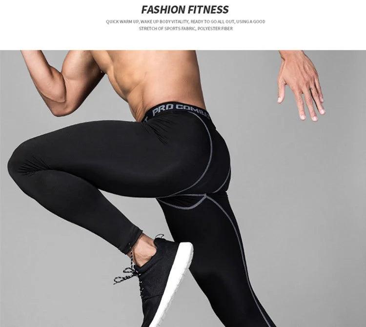 Leggings de Compressão Masculina, Calças Justas de Ginástica, Basquete