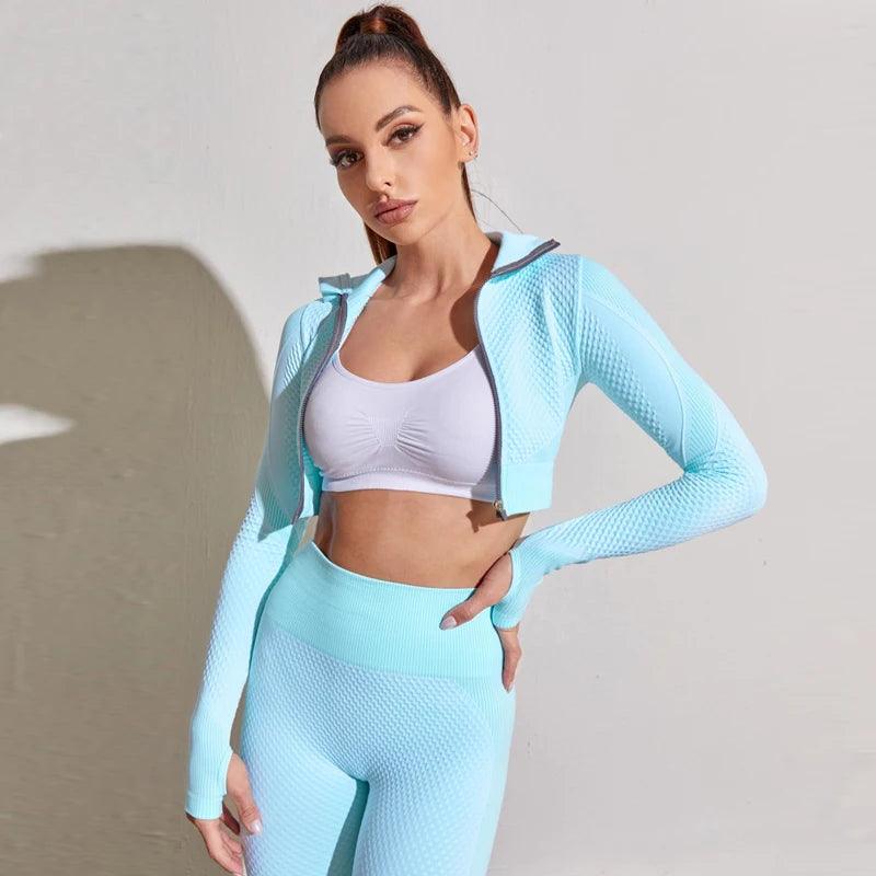 Top leggings sem costura feminino para academia, roupas esportivas para treino