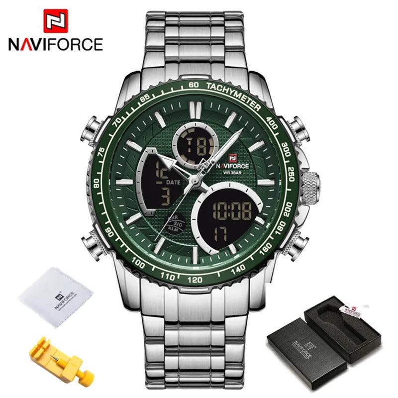 Naviforce men assist topo marca de luxo grande dial relógios do esporte dos homem