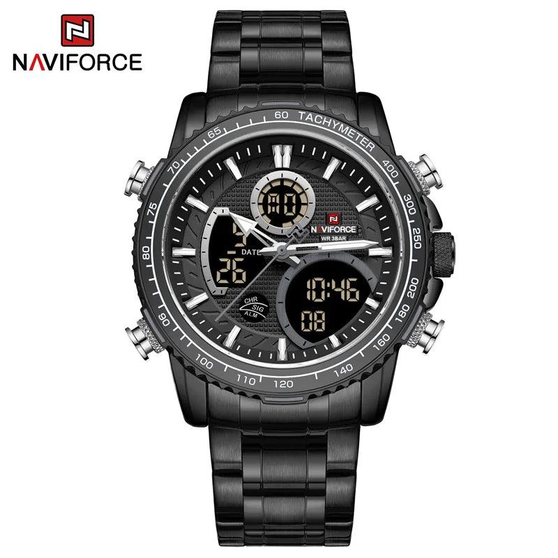 Naviforce men assist topo marca de luxo grande dial relógios do esporte dos homem