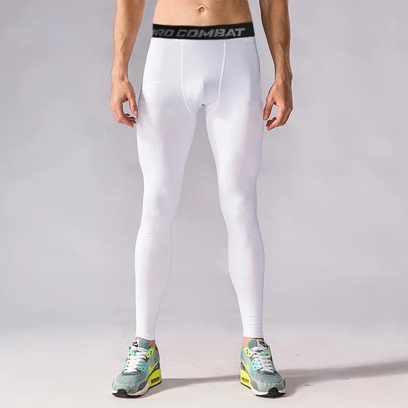 Leggings de Compressão Masculina, Calças Justas de Ginástica, Basquete