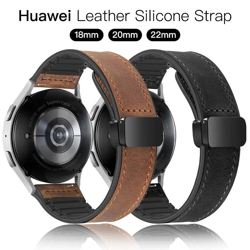 Pulseira de silicone de couro para huawei watch gt 5 4 46mm