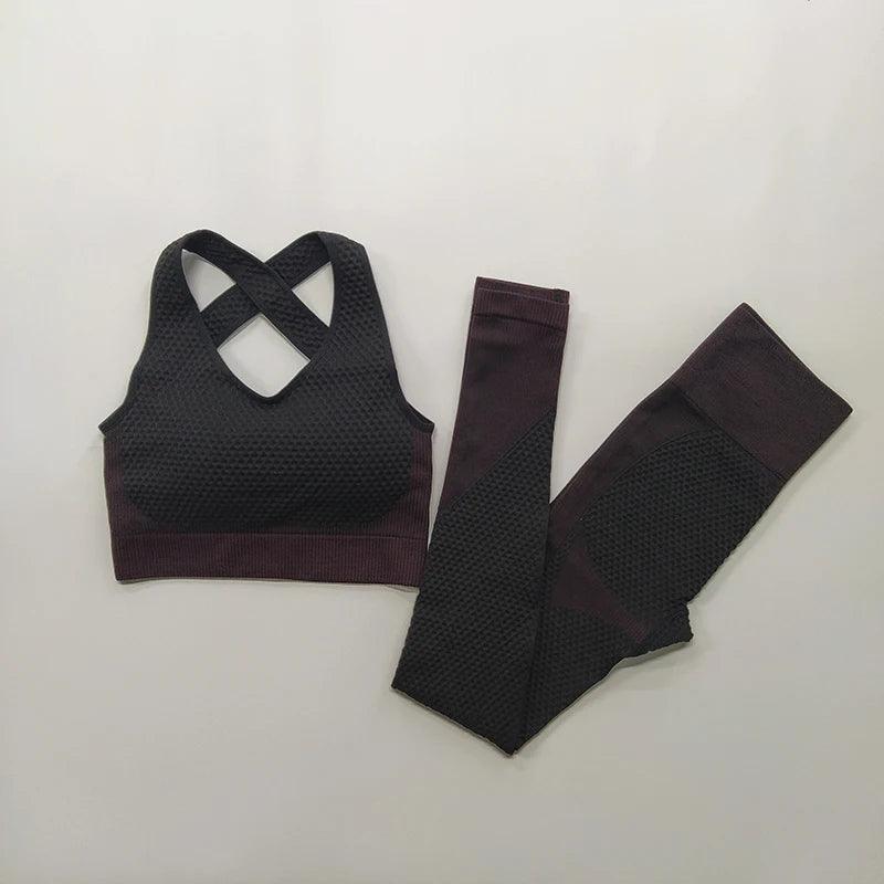 Top leggings sem costura feminino para academia, roupas esportivas para treino