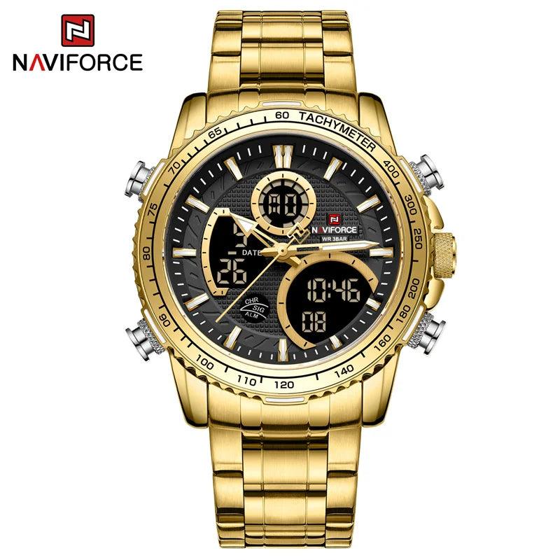 Naviforce men assist topo marca de luxo grande dial relógios do esporte dos homem