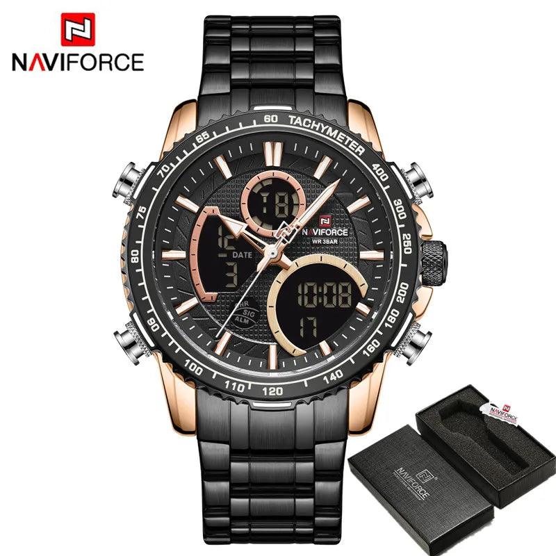 Naviforce men assist topo marca de luxo grande dial relógios do esporte dos homem