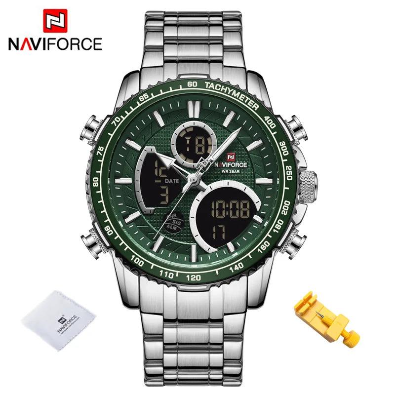 Naviforce men assist topo marca de luxo grande dial relógios do esporte dos homem