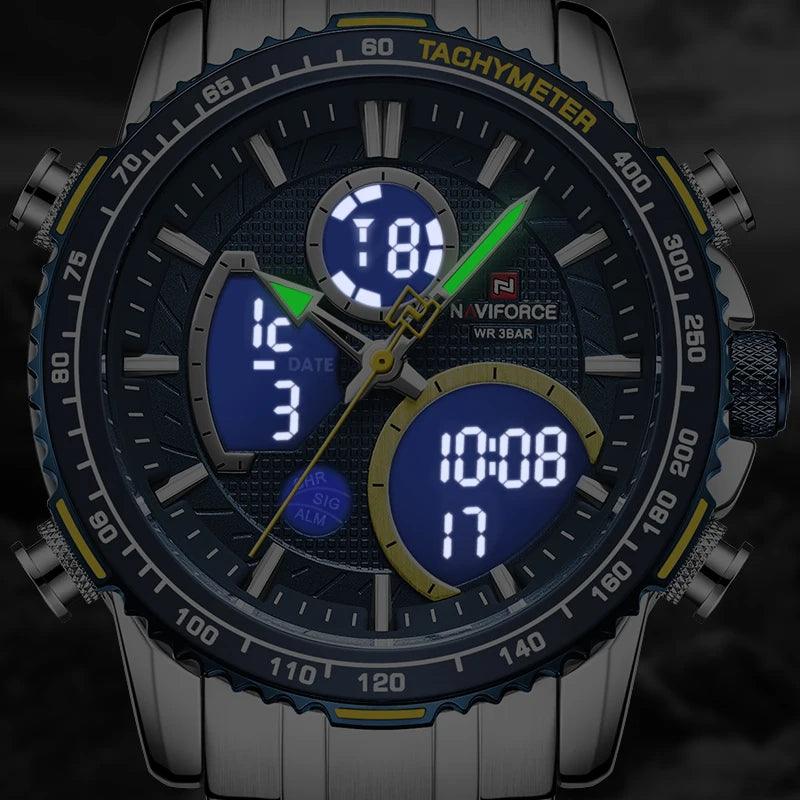 Naviforce men assist topo marca de luxo grande dial relógios do esporte dos homem