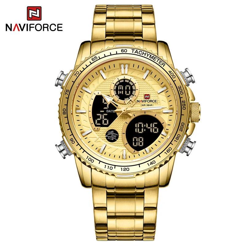 Naviforce men assist topo marca de luxo grande dial relógios do esporte dos homem