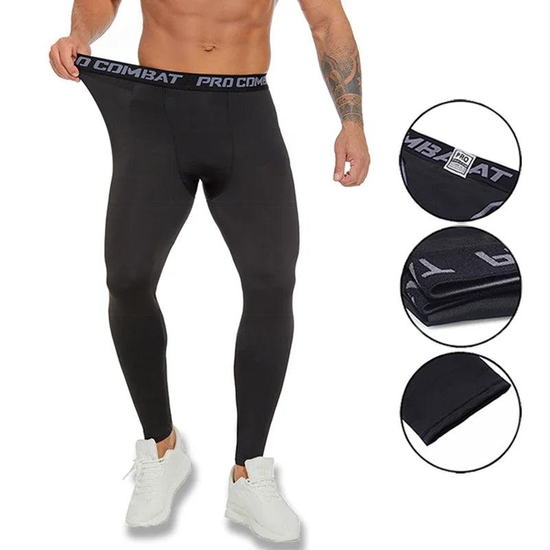 Leggings de Compressão Masculina, Calças Justas de Ginástica, Basquete