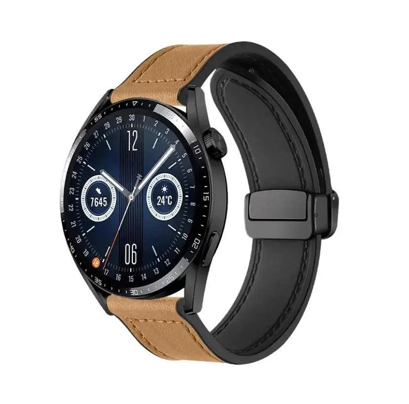 Pulseira de silicone de couro para huawei watch gt 5 4 46mm