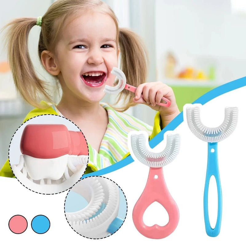 Escova de Dente Infantil para criança 360 em Forma de U 2 a 6 Anos 6 a 12 anos