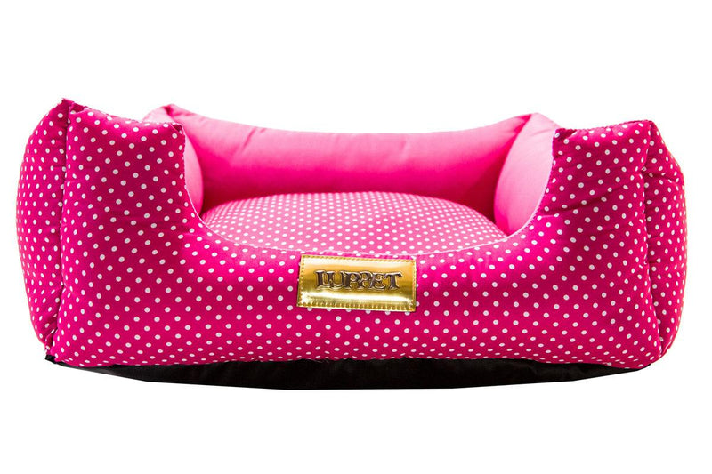 Cama Quadrada para Cachorro ou Gato Luppet Luxo Rosa Poa (LP8018-04)