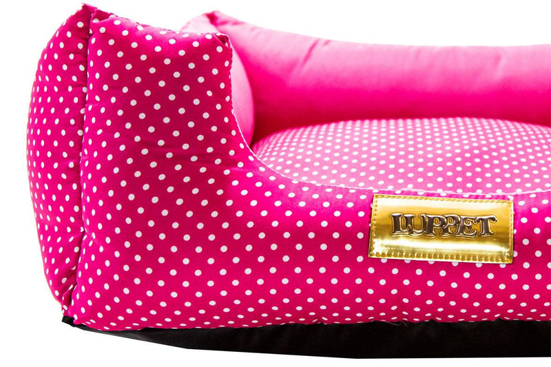 Cama Quadrada para Cachorro ou Gato Luppet Luxo Rosa Poa (LP8018-04)