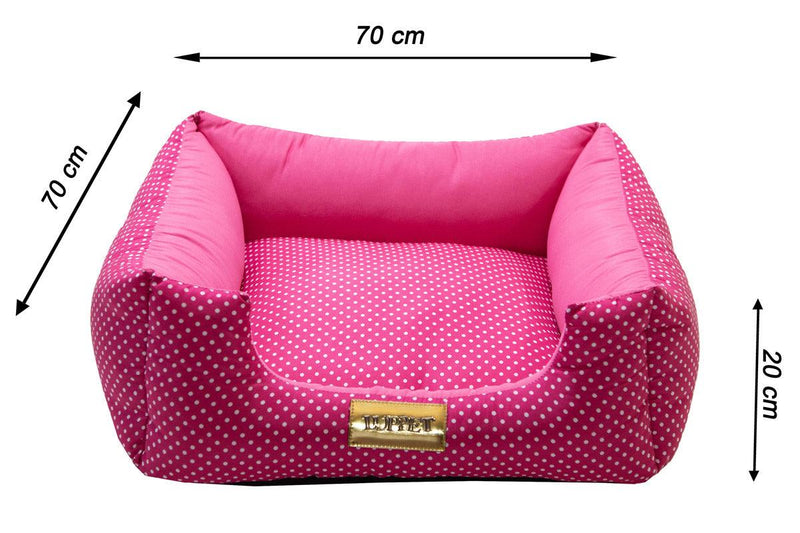 Cama Quadrada para Cachorro ou Gato Luppet Luxo Rosa Poa (LP8018-04)