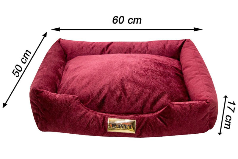 Cama Retangular para Cachorro ou Gato Luppet Super Luxo Bordo (LP101916-01)