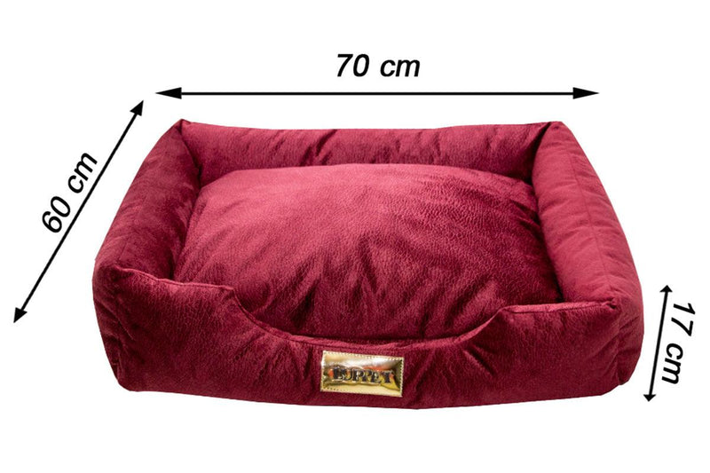 Cama Retangular para Cachorro ou Gato Luppet Super Luxo Bordo (LP101916-01)