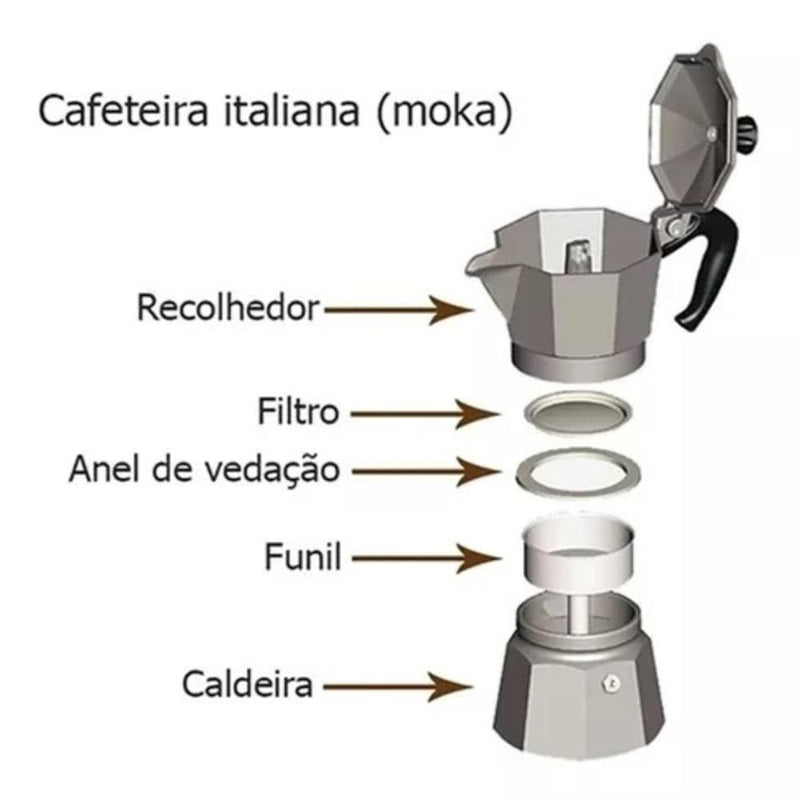 CAFETEIRA ITALIANA BLACK PLUS CAFE EXPRESSO MANUAL MOKA 3 XICARAS PREMIUM PRETA